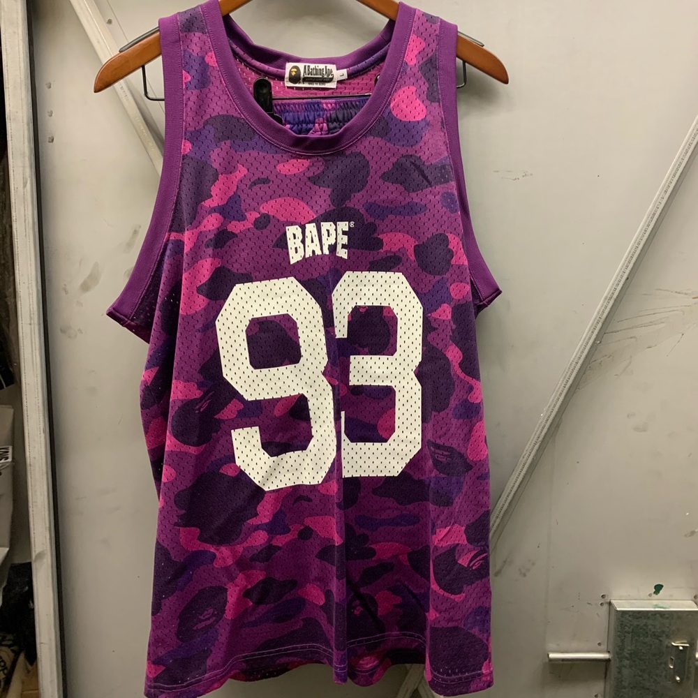 Bape Purple Mesh Jersey Top Size L